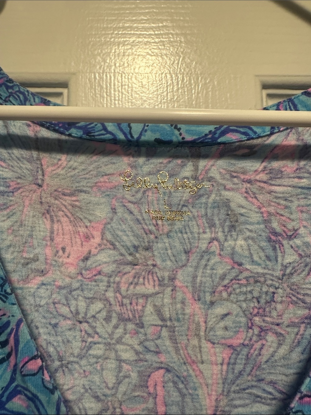 Lilly Pulitzer Blue Floral V-Neck Tiered Midi Dress - Picture 2 of 3